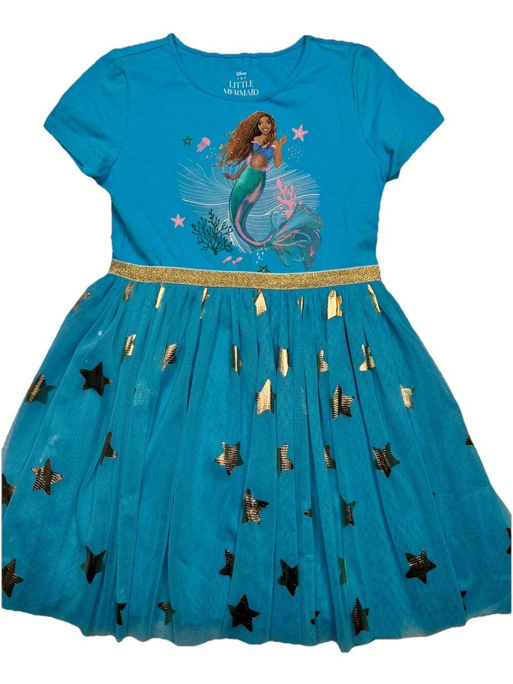 Disney Girls' Little Mermaid Tutu Dress - XL Blue Gold